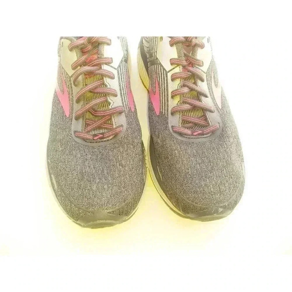 Brooks Womens Adrenaline GTS 18 Running Shoes Gray Pink Low Top Lace Up 10 - Picture 3 of 9